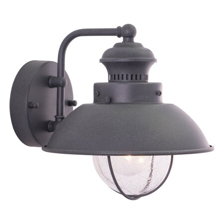 Vaxcel Harwich 1 Light Gray Coastal Barn Dome Outdoor Wall Lantern Clear Glass T0267